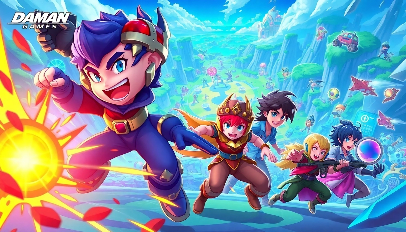 Characters from daman games engaging in action-packed multiplayer gameplay.