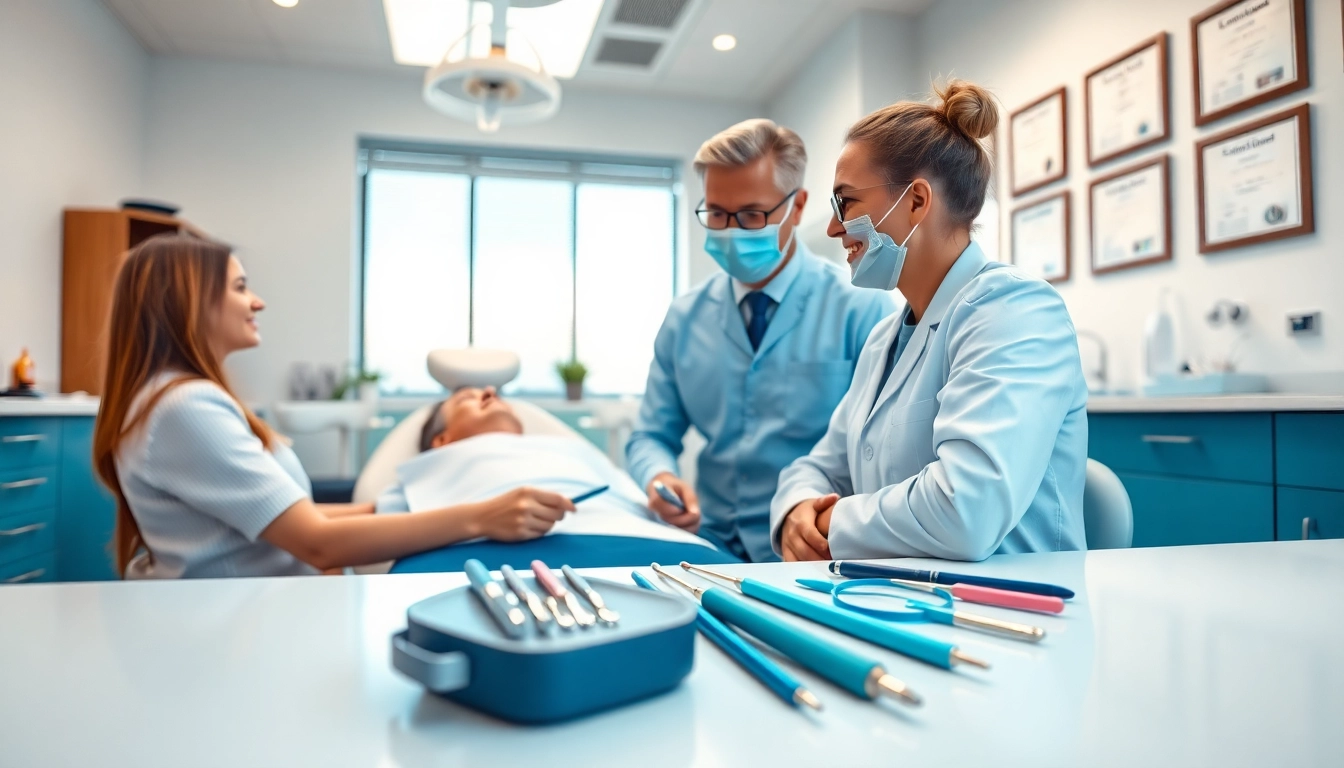 General dentist Frankfort IL consulting a patient in a modern clinic.