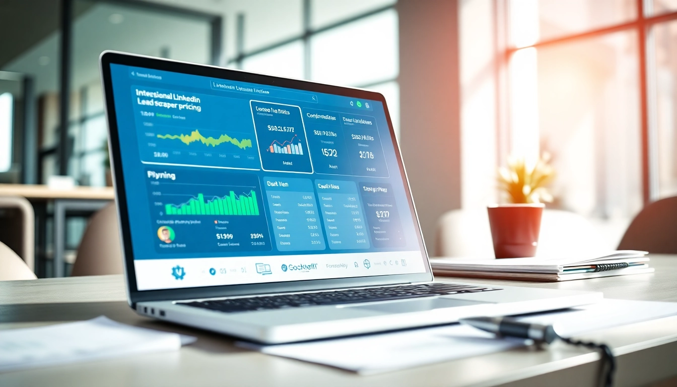 Analyze linkedin lead scraper pricing with detailed plans on a modern digital interface.
