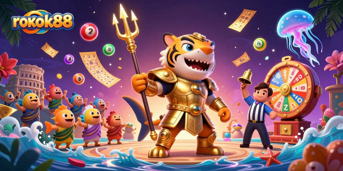 Experience thrilling gameplay with rokok88 in a vibrant underwater casino scene.