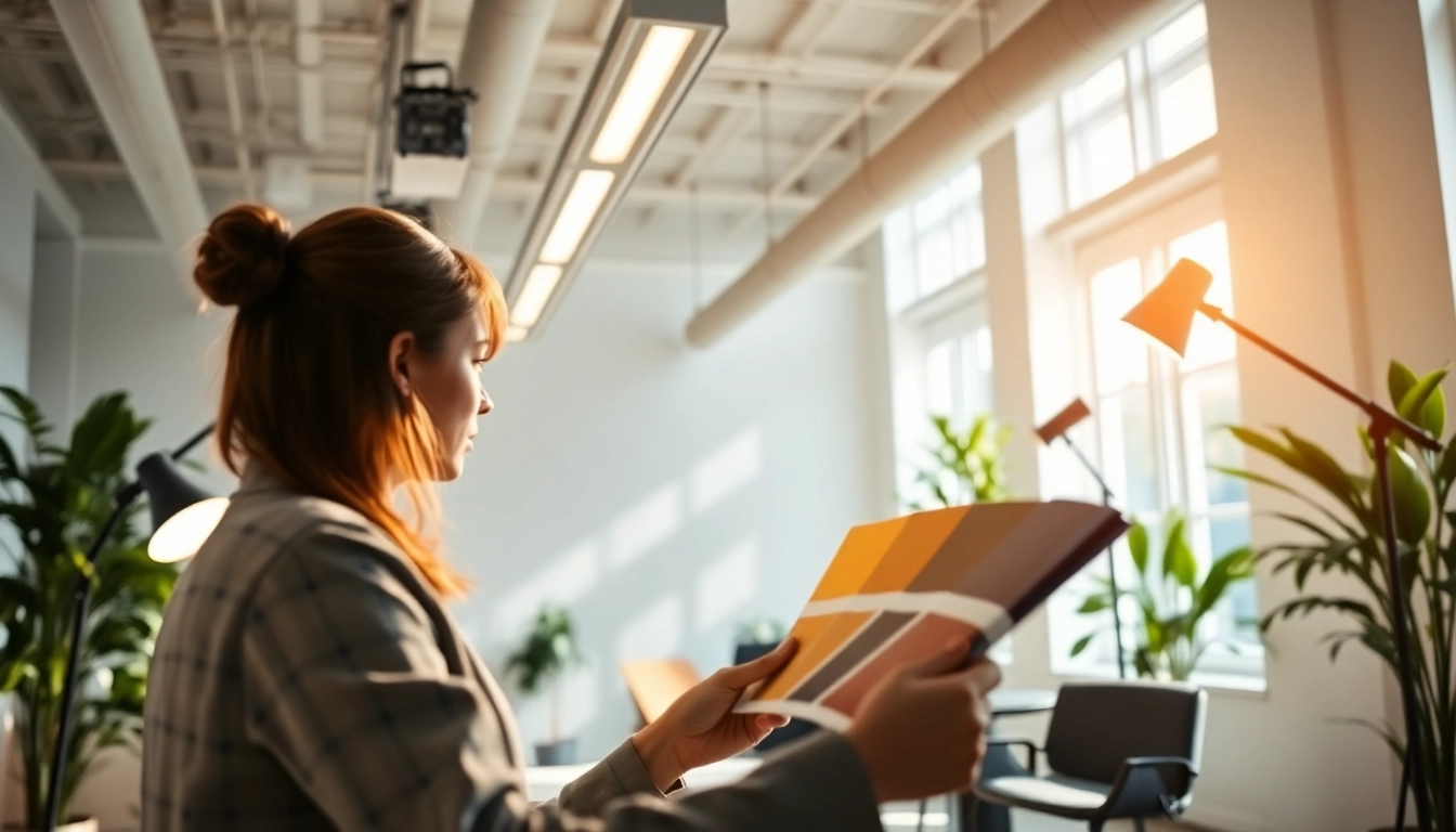 Illuminate your space with innovative lighting solutions in a vibrant workspace.
