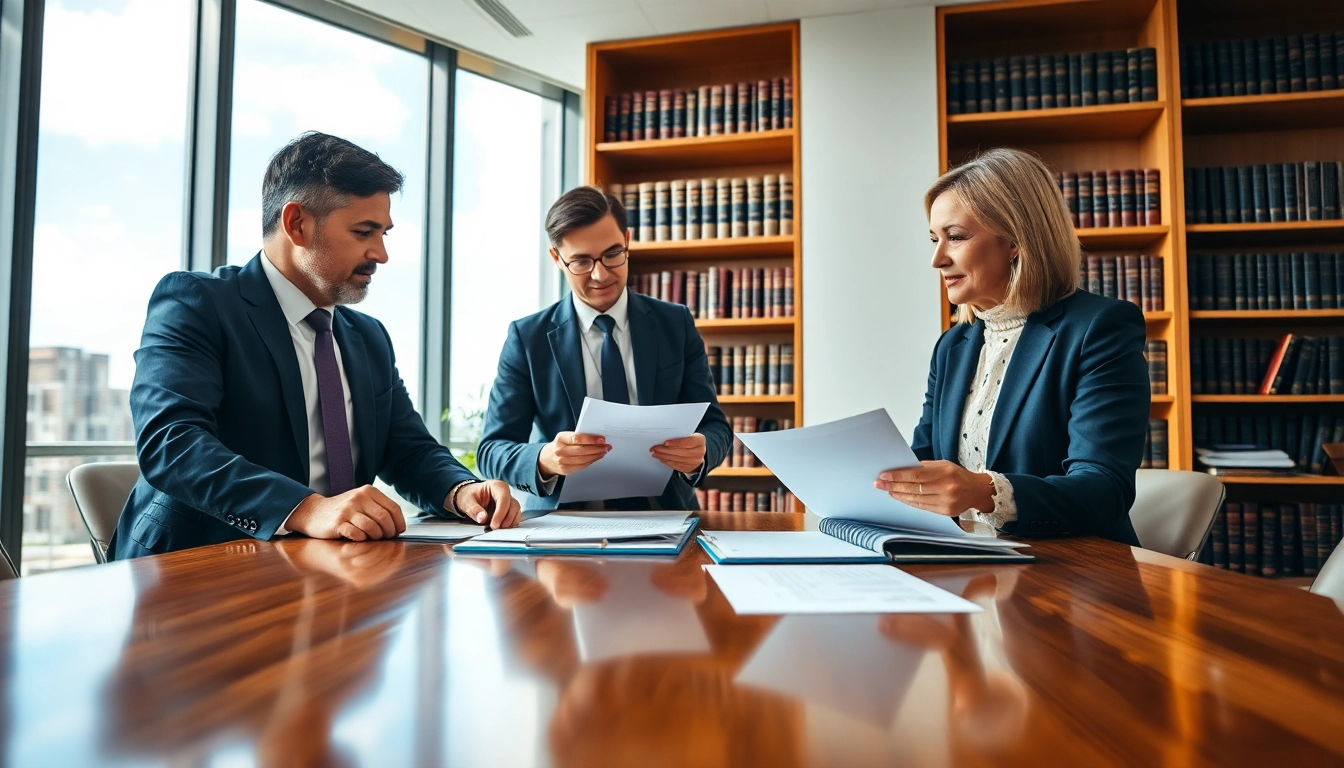 Consultation with USA lawyers in a professional law office setting.