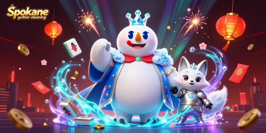 Engage in Spokane gutter cleaning with vibrant, 3D casino-themed elements for an immersive experience.