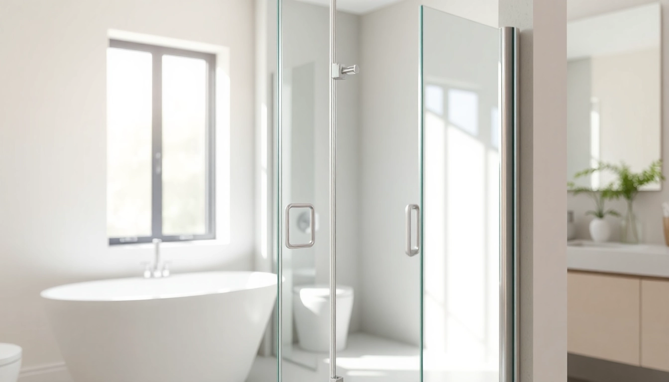 Install semi-frameless shower screen showcasing its sleek design in a bright, modern bathroom