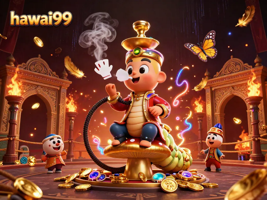 Experience the thrill of hawai99 with a vibrant 3D illustration featuring a unique casino scene.