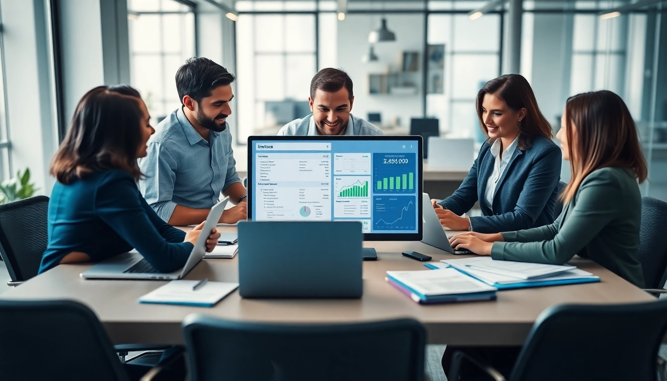 Streamlining tasks with invoice processing software in a modern office setting.