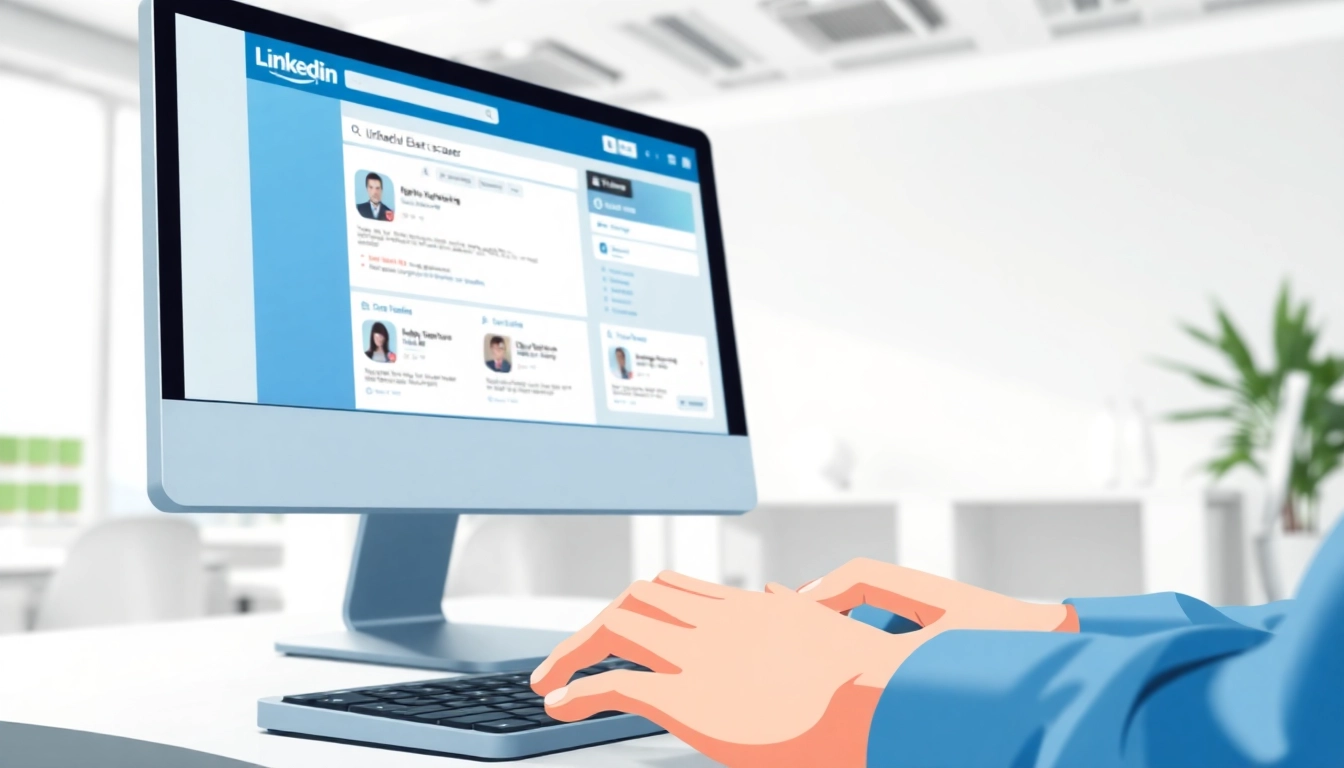 Using linkedin email scraper to extract emails from LinkedIn profiles in a digital workspace.