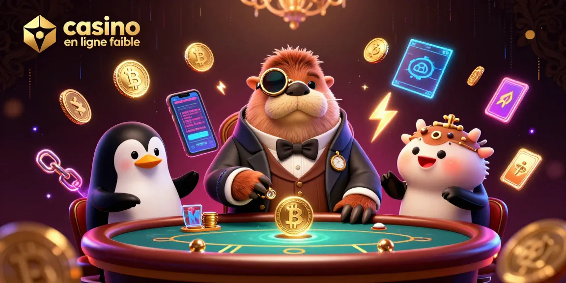 Jouer à des jeux de poker avec confiance sur un casino en ligne fiable, entouré de pièces numériques.