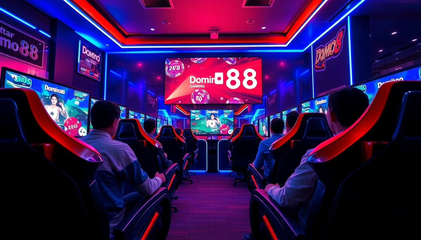 Daftar Domino88 game yang penuh semangat, dengan pemain terlibat dalam permainan