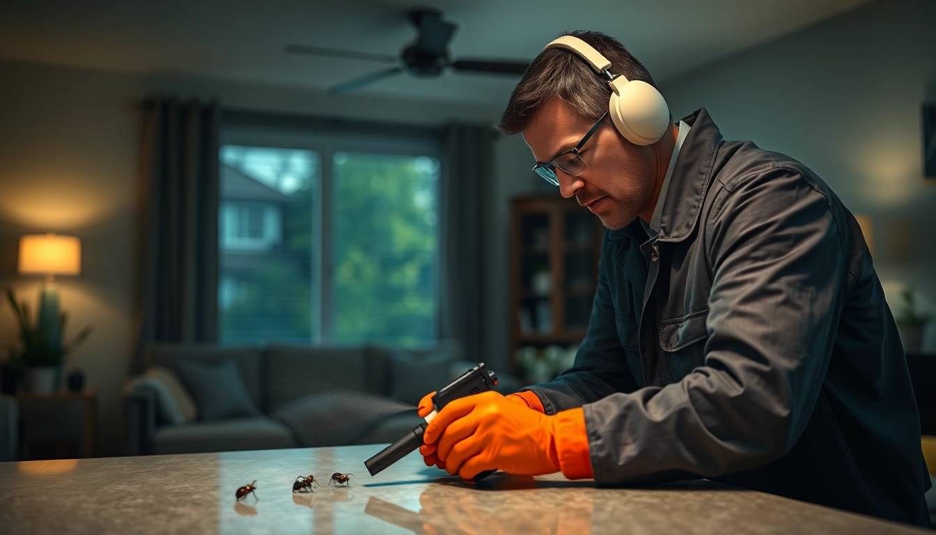 Providing effective 24 hour pest control solutions for your home, showcasing expert pest control technician.