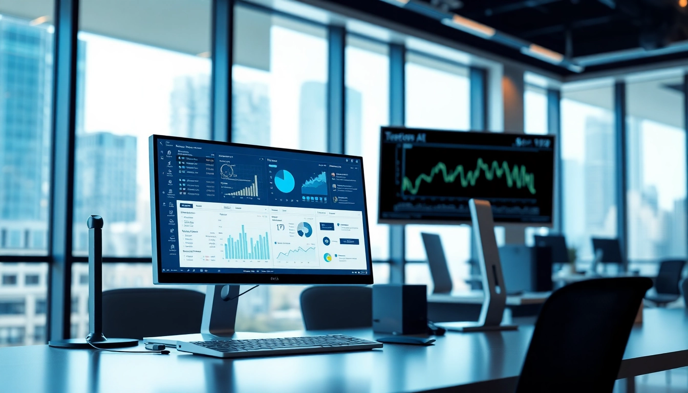 Showcasing innovative ai tools in a modern office environment.