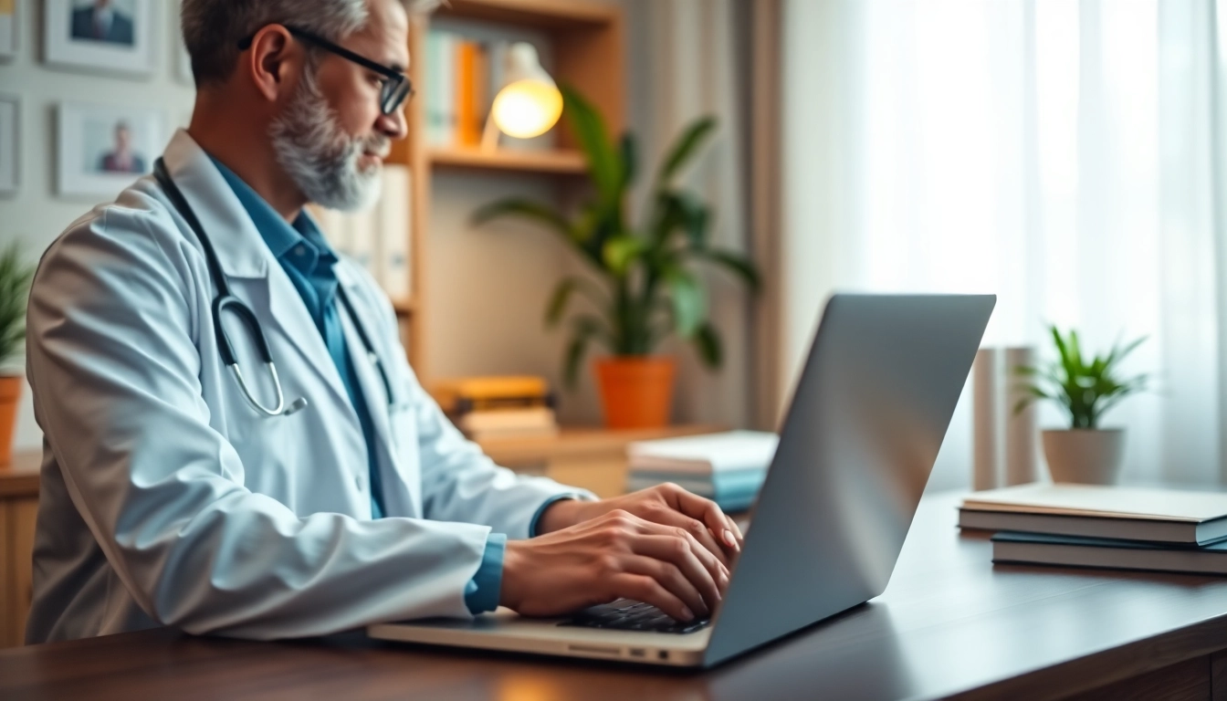 Engage in a low cost telemedicine consultation with a professional doctor in a cozy setting.