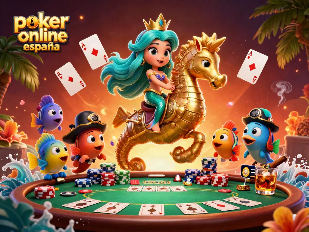 Disfruta del póker online España en una emocionante mesa llena de acción y coloridas fichas.