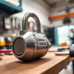 Installazione del prodotto dakenlocks.com con serrature di alta qualità in un'officina.
