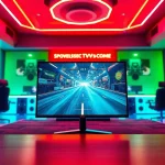 Players experiencing intense gameplay on a vibrant TV88 screen in a gaming room.