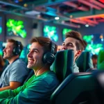 Menggambarkan pengalaman seru bermain jentoto dengan pemain yang antusias di lingkungan gaming modern.