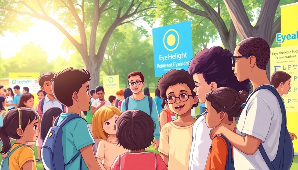 Children participating in activities promoting Our Children's Vision at a community event.