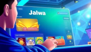 Access the Jalwa game login portal featuring a colorful game dashboard and instant withdrawal options.
