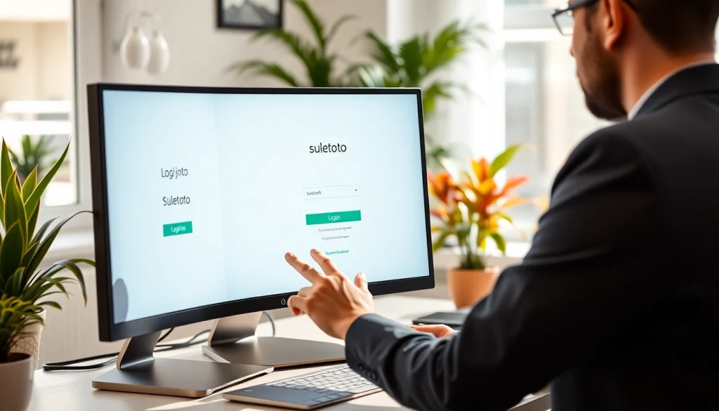 Melakukan suletoto login di komputer, menampilkan antarmuka yang jelas dan modern.