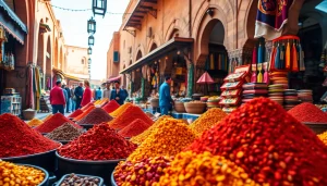 Experience the vibrant culture in a Moroccan market as you visit morocco.
