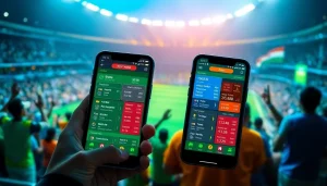 Engaging sports betting apps India displayed on smartphones with vibrant odds and fan enthusiasm.