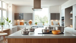 Discover an elegant kitchen setup that defines modernity at https://merithome.co.uk with vibrant decor and innovative design.