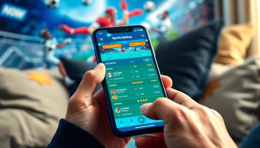 Explore the best sports betting apps in India with a dynamic smartphone interface showcasing live odds.