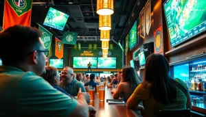 Celebrate wins at the best sportsbooks in Brazil with friends in a lively sports betting bar.