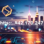 Menggambarkan tampilan digital yang menyoroti URL https://152.42.170.247 dengan elemen interaktif yang menarik.