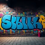 Experience vibrant graffiti wall art in a dynamic urban setting with intricate designs.