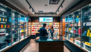 Vap shop mit modernen Geräten und herzlichem Kundenservice in einladender Atmosphäre.