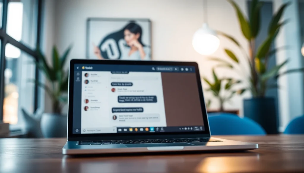 Engaging chat interface representing chatgpt free alternative in a modern office environment.