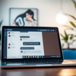 Engaging chat interface representing chatgpt free alternative in a modern office environment.