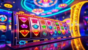 Menampilkan antarmuka permainan slot online jewel4d dengan kemenangan yang berkilauan.