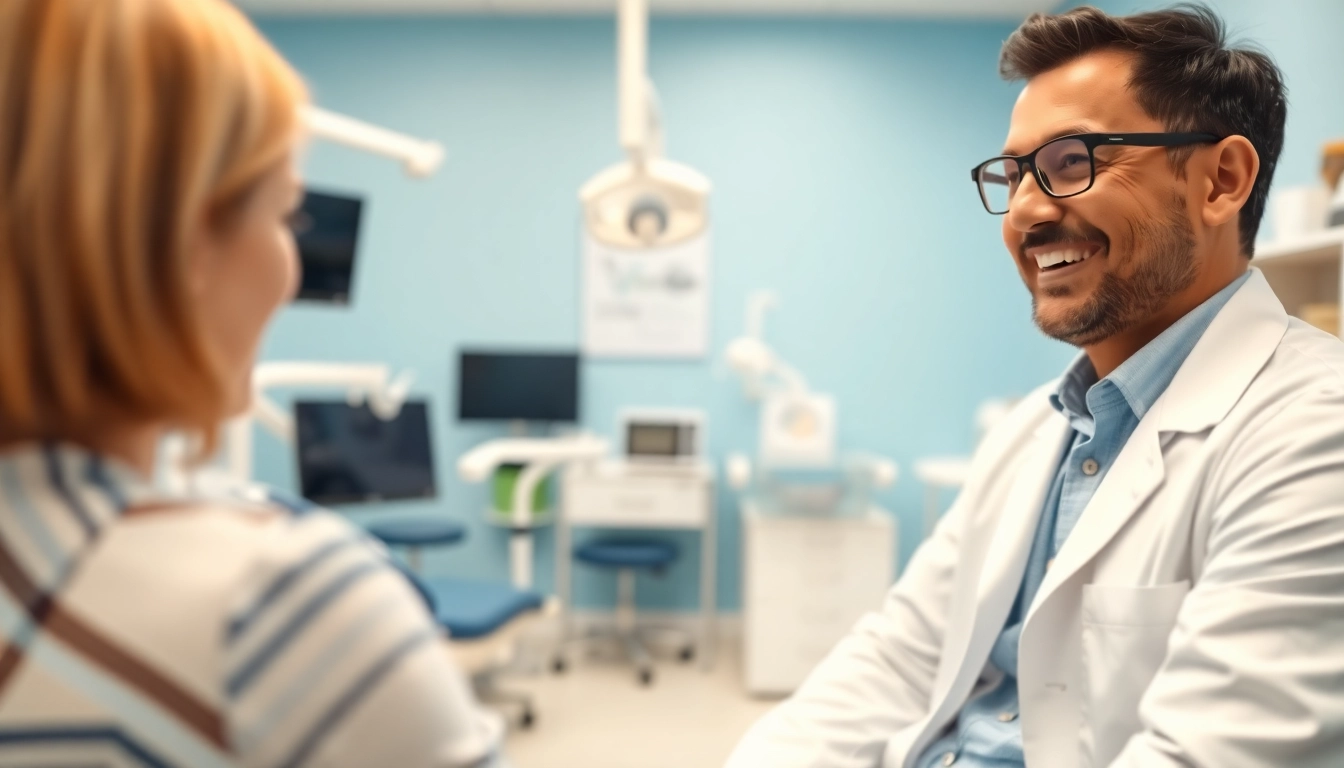 Dr. Shahram Valiani DDS consulting a patient in a modern dental office.