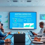 Researchers discussing the findings of the ADAPTABLE Aspirin Study in a professional setting.