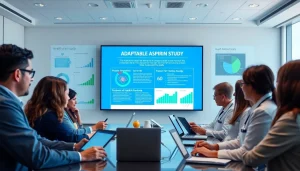 Researchers discussing the findings of the ADAPTABLE Aspirin Study in a professional setting.