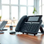 Enhance communication with VoIP technology in a stylish home office setup.