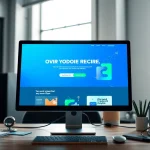Showcase of https://www.ound-ound.com with a vibrant design in a modern office setting.