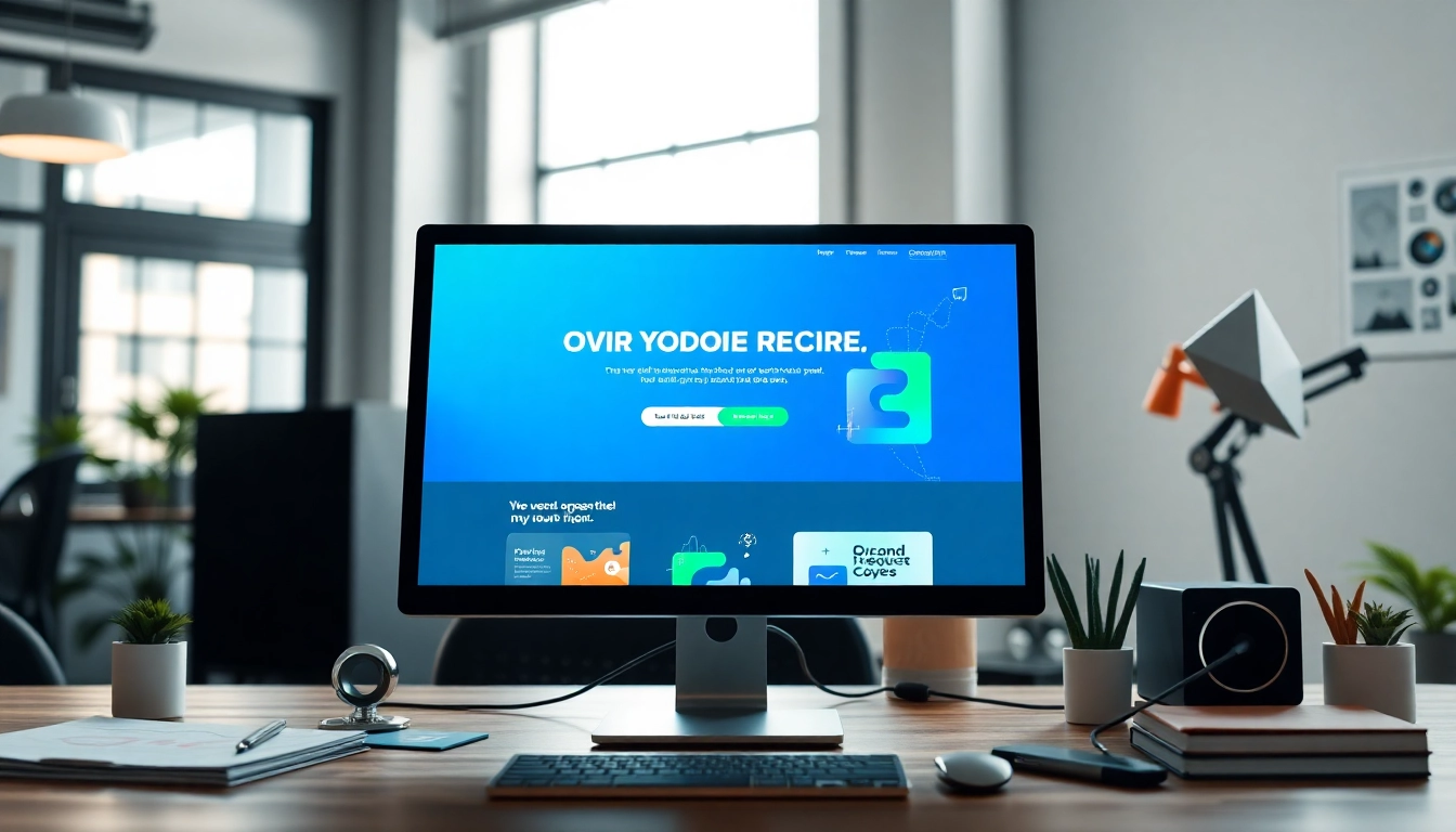 Showcase of https://www.ound-ound.com with a vibrant design in a modern office setting.