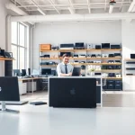 JBO rental service office with friendly staff assisting customers in a professional setting.