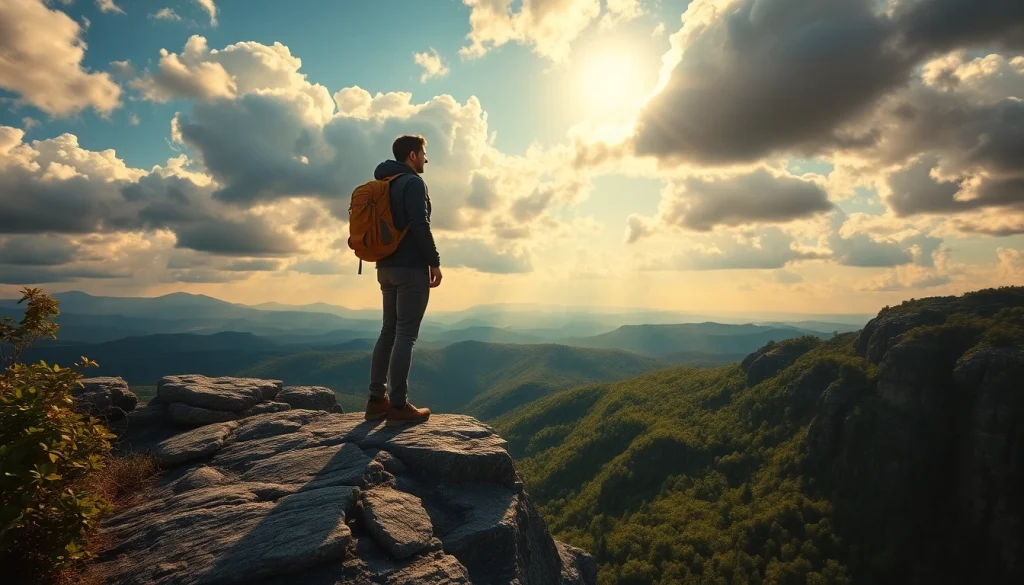 Plan your next adventure with https://wpedition.com/, featuring a breathtaking landscape by an adventurer.