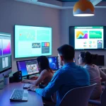 Desenvolvimento de Site com equipe criativa utilizando tecnologia atual em ambiente moderno.