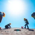 Professional roofing team working at Twin Shield Roofing with quality craftsmanship visible.