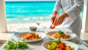 Taste the creations of a Private chef Sint Maarten showcasing gourmet dishes in a tropical setting.