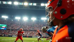 스포츠중계의 드라마틱한 순간을 포착한 선수들의 활동적인 모습