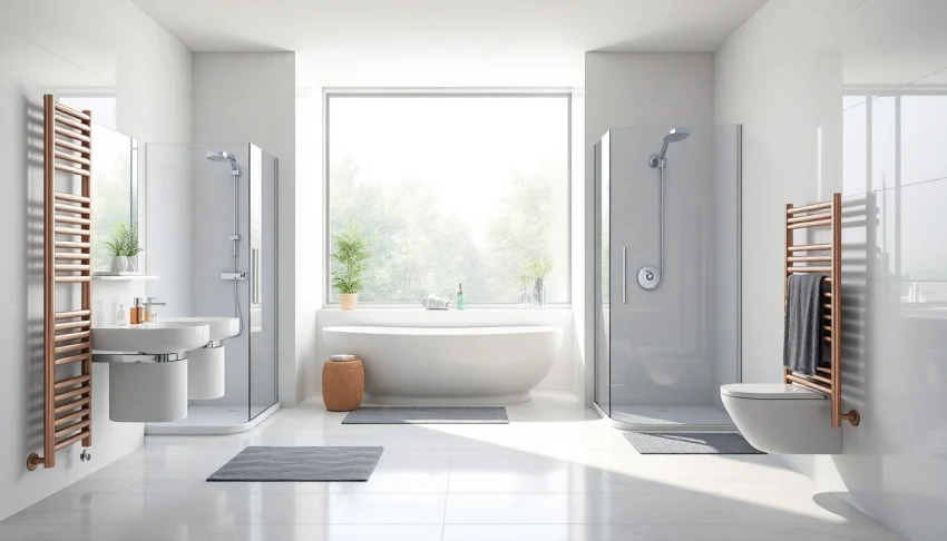 Sicht von modernen sonni sanitär Produkten in einem stilvollen Badezimmer mit eleganter Gestaltung.