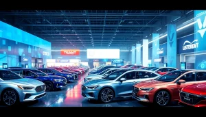 Experience the vibrant auto cars show with sleek new vehicles highlighted in a modern exhibition.