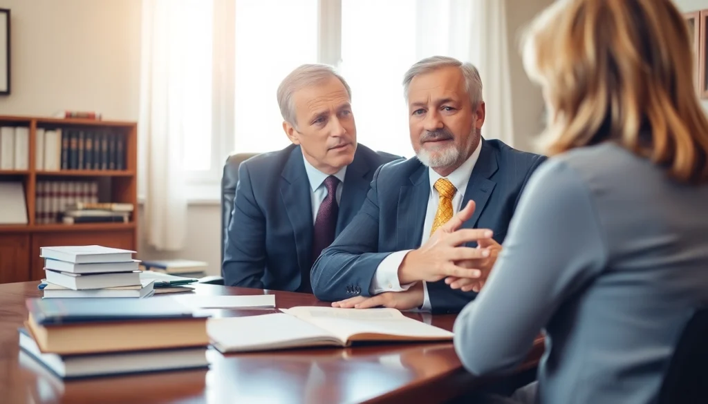 Consultation with a South Dakota truck accident lawyer in a warm office.