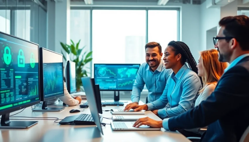 HERO Managed Services Tampa team collaborating on cybersecurity solutions.